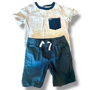 Buffalo David Bitton Boys Outfit Set Size 5 Tee Shirt Shorts Casual Summer
